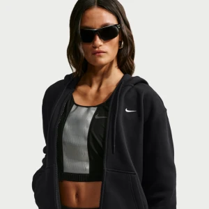 Damska bluza z kapturem i suwakiem na całej długości Nike Studio Fleece Medium Weight - Czerń