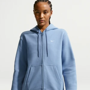 Damska bluza z kapturem i suwakiem na całej długości Nike Studio Fleece Medium Weight - Niebieski
