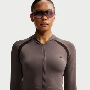 Damska bluza z kapturem i suwakiem na całej długości NikeSKIMS Stretch Knit - Brązowy
