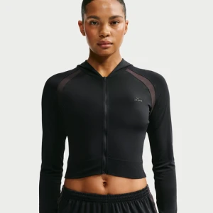 Damska bluza z kapturem i suwakiem na całej długości NikeSKIMS Stretch Knit - Czerń