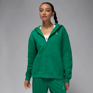 Damska bluza z kapturem i zamkiem na całej długości Jordan Brooklyn Fleece - Zieleń