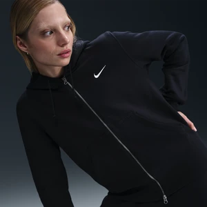 Damska bluza z kapturem i zamkiem na całej długości Nike Phoenix Fleece - Czerń