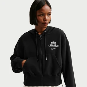 Damska bluza z kapturem i zamkiem na całej długości Nike Phoenix Fleece - Czerń
