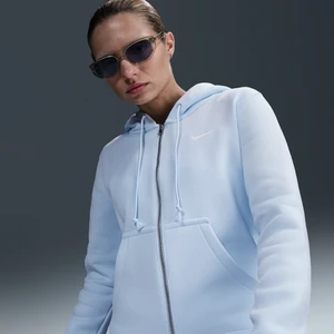 Damska bluza z kapturem i zamkiem na całej długości Nike Sportswear Phoenix Fleece - Niebieski