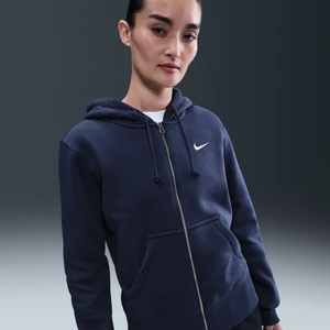 Damska bluza z kapturem i zamkiem na całej długości Nike Sportswear Phoenix Fleece - Niebieski