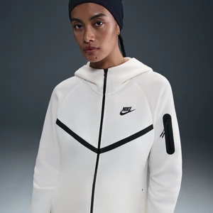 Damska bluza z kapturem i zamkiem na całej długości Nike Tech Fleece Windrunner - Biel