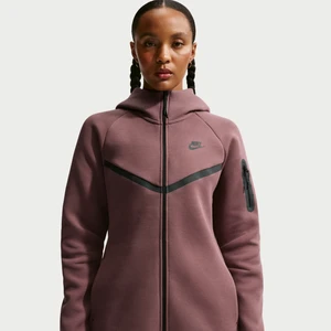Damska bluza z kapturem i zamkiem na całej długości Nike Tech Fleece Windrunner - Fiolet