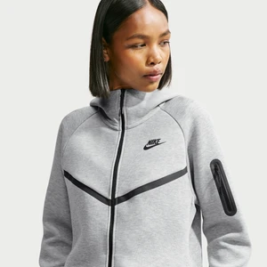 Damska bluza z kapturem i zamkiem na całej długości Nike Tech Fleece Windrunner - Szary