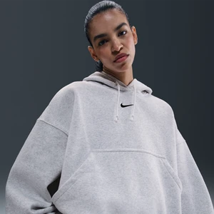Damska bluza z kapturem o kroju over-oversize Nike Phoenix Fleece - Brązowy