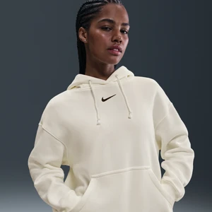 Damska bluza z kapturem o kroju oversize Nike Phoenix Fleece - Biel