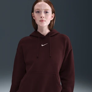 Damska bluza z kapturem o kroju oversize Nike Phoenix Fleece - Czerwony