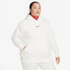 Damska bluza z kapturem o kroju oversize Nike Phoenix Fleece (duże rozmiary) - Biel