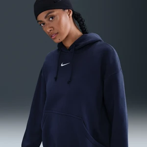 Damska bluza z kapturem o kroju oversize Nike Phoenix Fleece - Niebieski