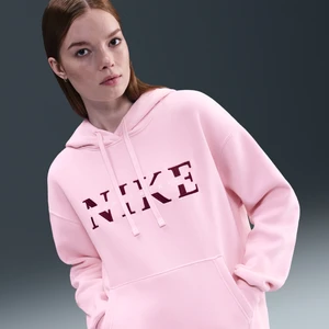 Damska bluza z kapturem o kroju oversize Nike Phoenix Fleece - Różowy