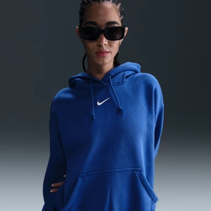 Damska bluza z kapturem o kroju oversize Nike Sportswear Phoenix Fleece - Niebieski