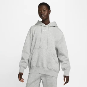 Damska bluza z kapturem o kroju oversize Nike Sportswear Phoenix Fleece - Szary