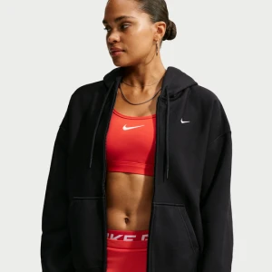 Damska bluza z kapturem o kroju oversize z suwakiem na całej długości Nike Studio Fleece Heavyweight - Czerń