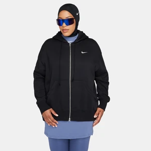 Damska bluza z kapturem o kroju oversize z zamkiem na całej długości Nike Phoenix Fleece - Czerń