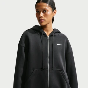 Damska bluza z kapturem o kroju oversize z zamkiem na całej długości Nike Phoenix Fleece - Czerń