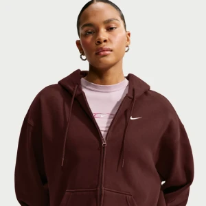 Damska bluza z kapturem o kroju oversize z zamkiem na całej długości Nike Studio Fleece Medium Weight - Fiolet