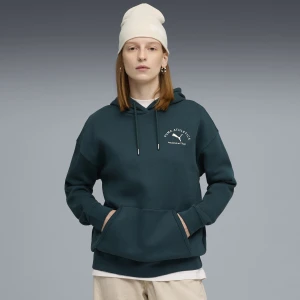 Damska bluza z kapturem PUMA Class o luźnym kroju, Odzież, Zielony,
