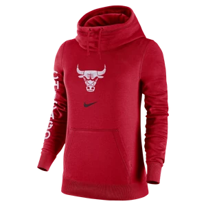 Damska bluza z kapturem typu komin Nike NBA Chicago Bulls Club Fleece 2023/24 City Edition - Czerwony