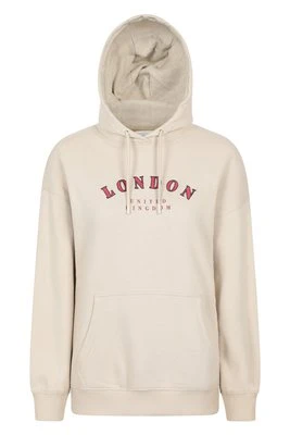 Damska bluza z kapturem z grafiką London - Beige Mountain Warehouse