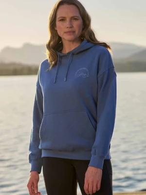 Damska bluza z kapturem z nadrukiem Mountain Wave - Blue Mountain Warehouse