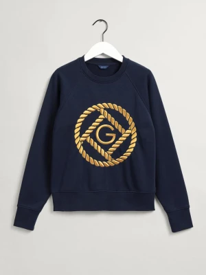 Zdjęcie produktu Damska bluza z okrągłym dekoltem i motywem rope icon GANT