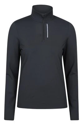 Damska bluza z półsuwakiem i odblaskowymi detalami React - Black Mountain Warehouse