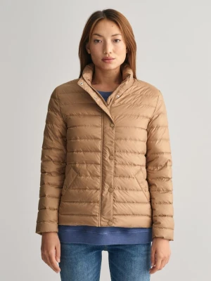 Damska brązowa puchowa kurtka ze stójką GANT