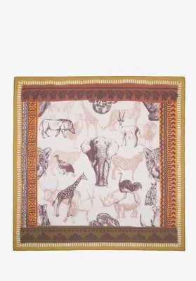 Damska chusta wzorzysta brązowo - beżowa Wittchen