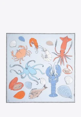 Damska chusta wzorzysta niebiesko - czerwona Wittchen