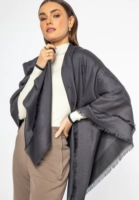 Damska chusta z bambusem tkana w monogram grafitowa Wittchen