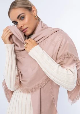 Damska chusta z bambusem tkana w monogram zgaszony róż Wittchen