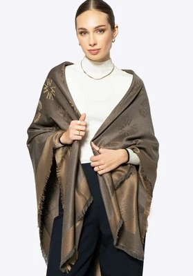 Damska chusta z bambusem w monogram brązowa Wittchen