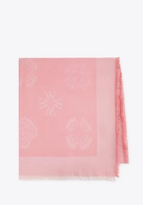 Damska chusta z bambusem w monogram różowa Wittchen