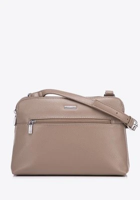 Damska crossbody dwukomorowa z ekoskóry beżowa Wittchen