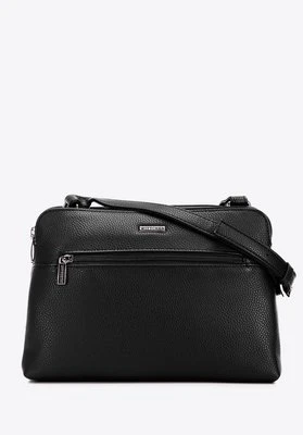 Damska crossbody dwukomorowa z ekoskóry czarno - grafitowa Wittchen