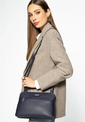 Damska crossbody dwukomorowa z ekoskóry granatowa Wittchen