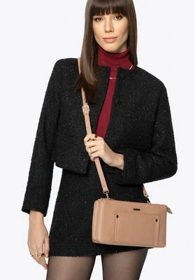 Damska crossbody dwukomorowa z kieszonką beżowa Wittchen