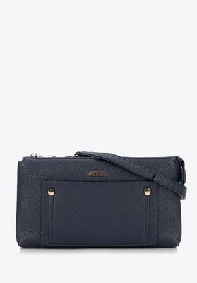 Damska crossbody dwukomorowa z kieszonką granatowa Wittchen