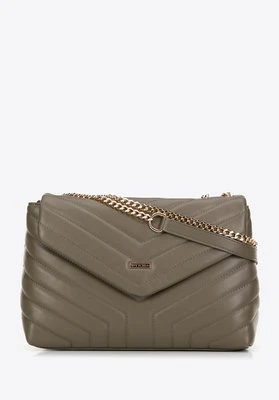 Damska crossbody na łańcuszku z ekoskóry zielona Wittchen