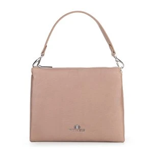 Damska crossbody trójkomorowa ze skóry beżowa Wittchen