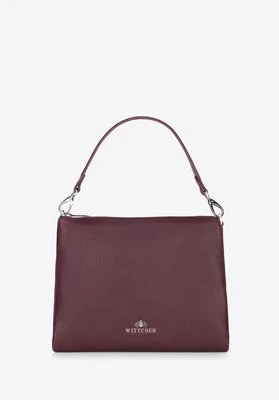 Damska crossbody trójkomorowa ze skóry bordowa Wittchen