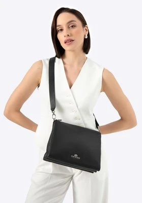 Damska crossbody trójkomorowa ze skóry czarna Wittchen