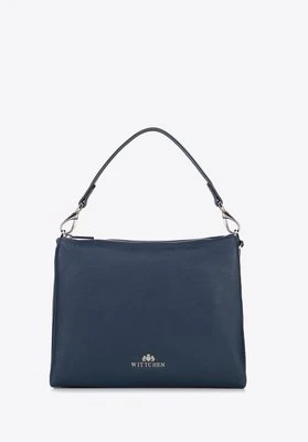 Damska crossbody trójkomorowa ze skóry granatowa Wittchen