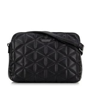 Damska crossbody w geometryczny wzór z ekoskóry czarna Wittchen