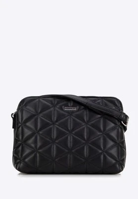 Damska crossbody w geometryczny wzór z ekoskóry czarna Wittchen