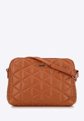 Damska crossbody w geometryczny wzór z ekoskóry jasny brąz Wittchen